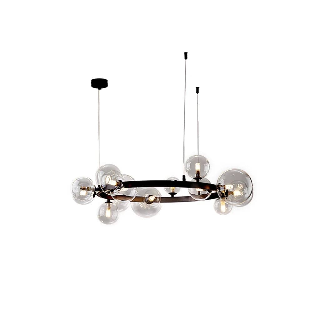 Bubi Modern Black Glass Bubble Chandelier 15/24-Light for Living Room and Dining Room#15-Light
