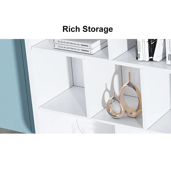 78.7" Modern White Bookshelf 4-Tier Standard Bookcase with Rich Storage