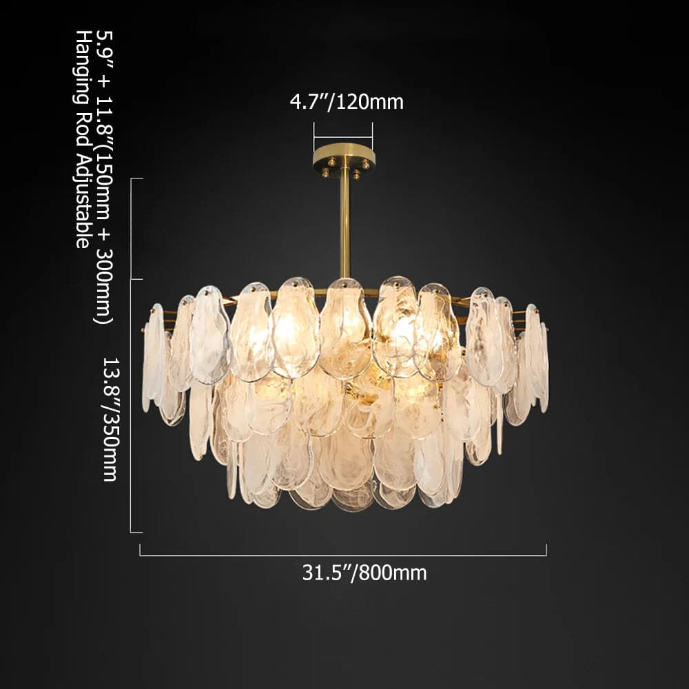 Cloude Modern 6/8-Light Tiered Cloud Glass Chandelier Adjustable Hanging Rod#8-Light