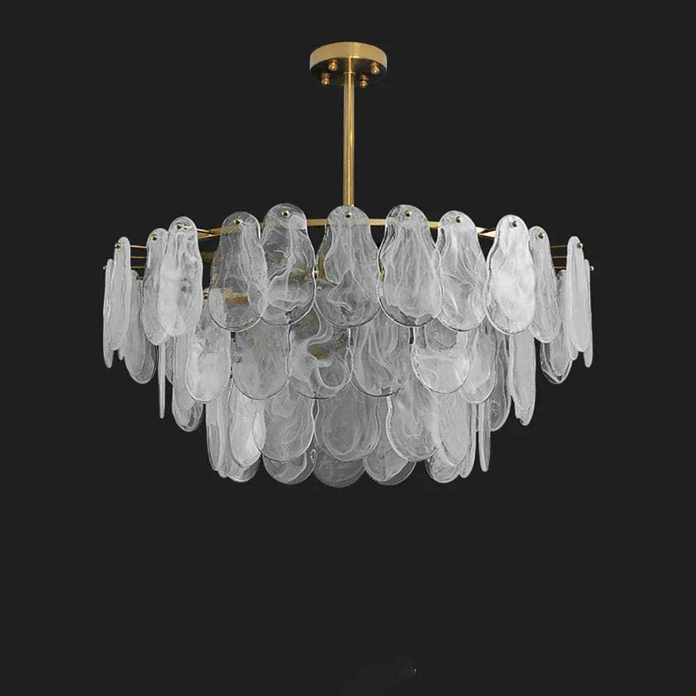 Cloude Modern 6/8-Light Tiered Cloud Glass Chandelier Adjustable Hanging Rod#8-Light