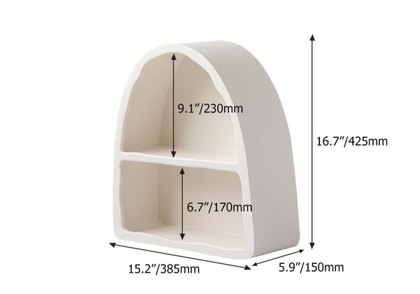 Codiys Art Déco Étagère murale arquée blanche Étagère flottante en bois avec rangement ouvert