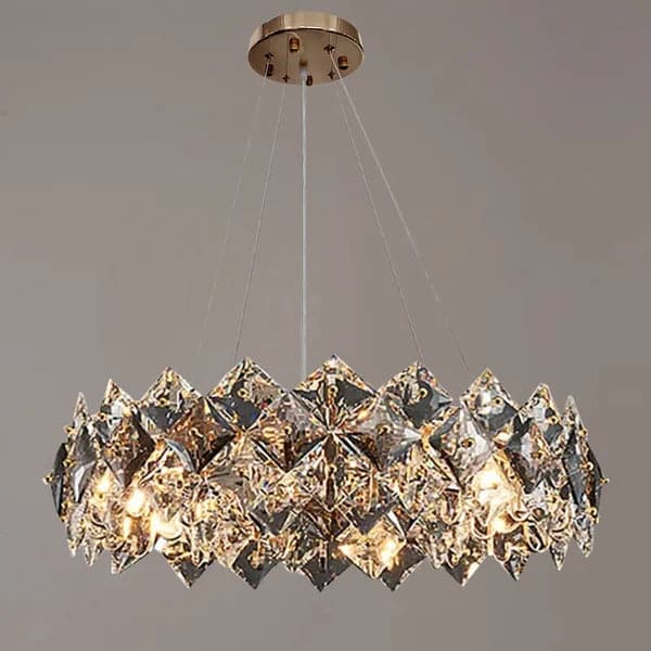 Crystal Modern 8-Light Tiered Crystal Chandelier with Adjustable Cables