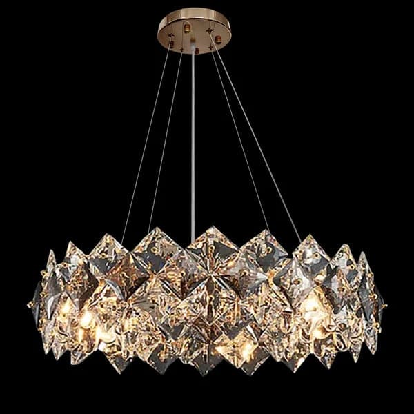 Crystal Modern 8-Light Tiered Crystal Chandelier with Adjustable Cables