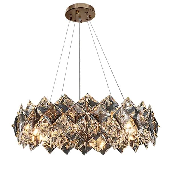 Crystal Modern 8-Light Tiered Crystal Chandelier with Adjustable Cables