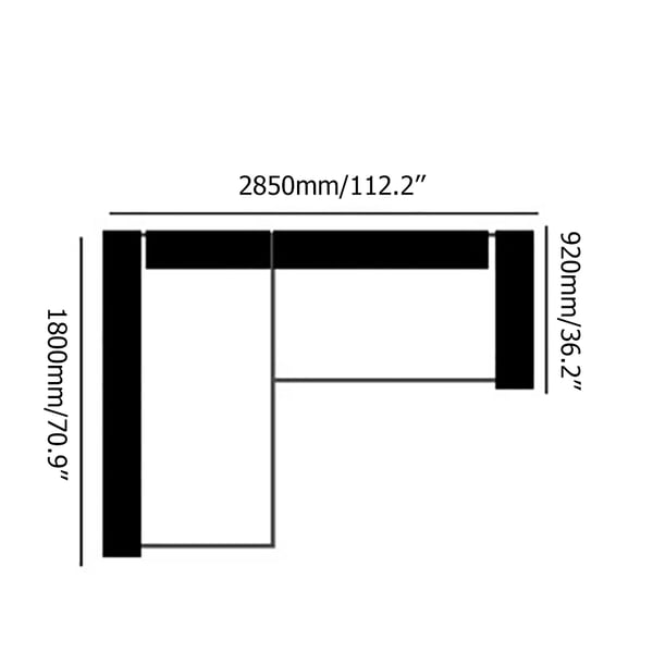 Canapé sectionnel modulaire d'angle moderne 4 places en coton et lin Doart de 112 po en forme de L