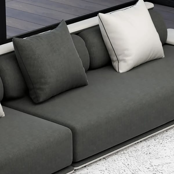 Doart 112" Cotton & Linen 4-Seater Modern Corner Modular Sectional Sofa L-Shaped