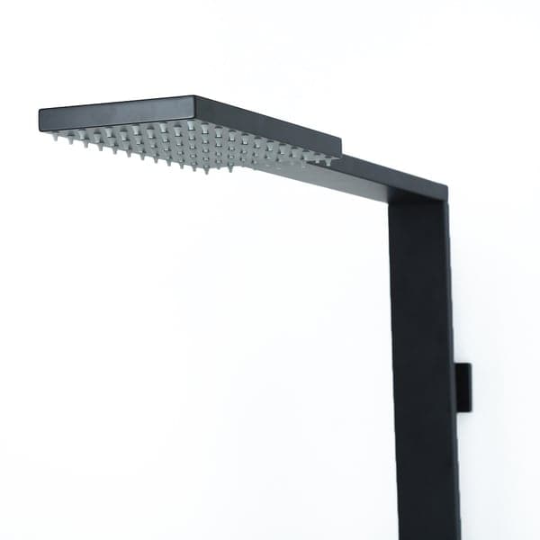 Exposed Thermostatic Shower Fixture with Rain Shower Head and Hand Shower Matte Black