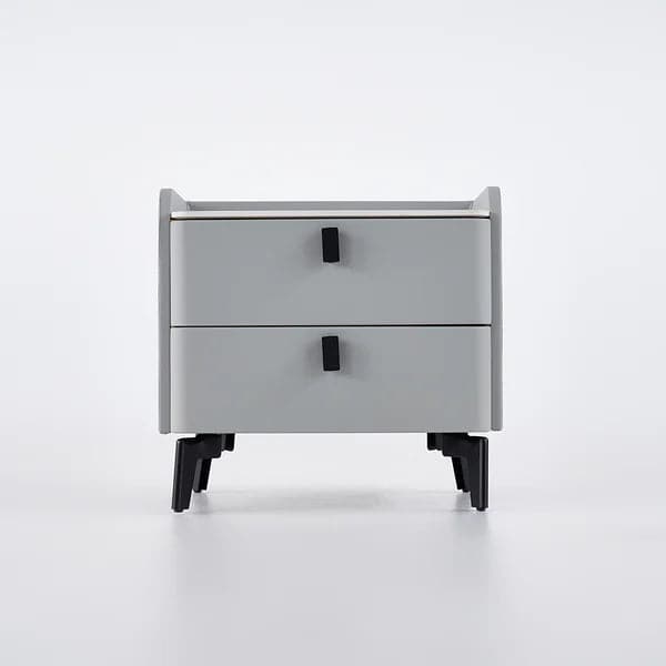 Gray Modern Luxury 2 Drawers Bedroom Nightstand Sintered Stone Bedside Table