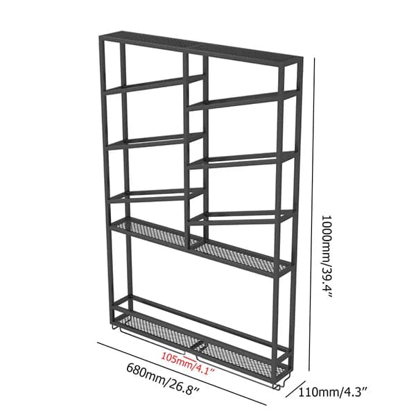 Industrial Wall Mounted Wine Rack with Bottle Rack -Black