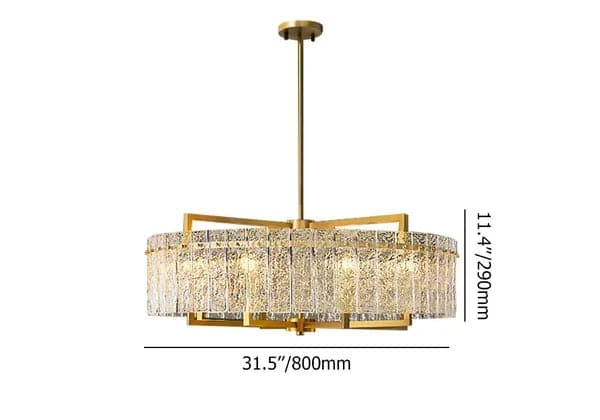 Jewell Modern Brass Drum Chandelier 6/8-Light with Adjustable Hanging Rod#8-Light