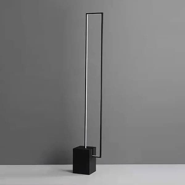Lampadaire LED en métal Lampe sur pied rectangulaire avec pied noir