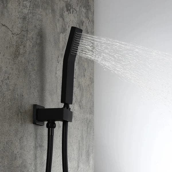 Modern 12 Inches Wall Mounted Shower System with Handheld Shower Pressure Balance Valve