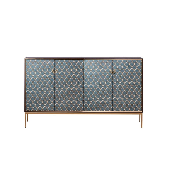 Modern Cabinet Scale Patterned Sideboard Buffet with Doors and Shelves in Large