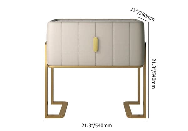 Table de chevet moderne en forme de champagne, avec tiroir unique, pour chambre à coucher, avec plateau en pierre frittée