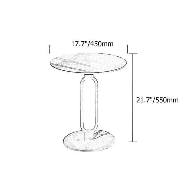 Base en acier au carbone de table d'appoint ronde de table d'extrémité en pierre agglomérée gris foncé moderne