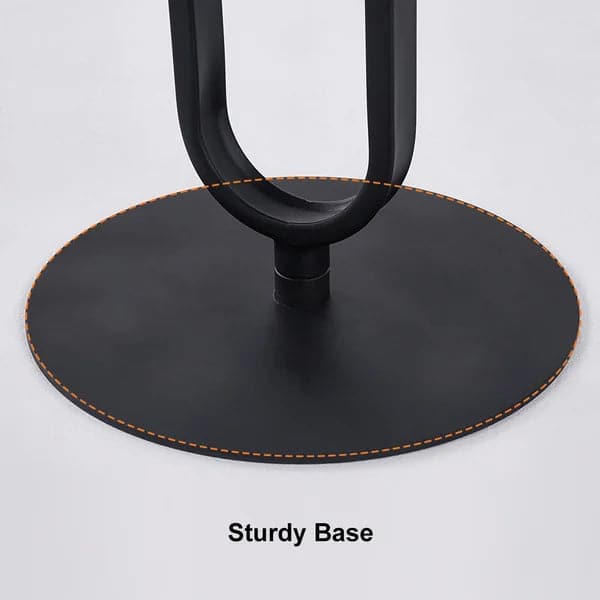 Modern Dark Gray Sintered Stone End Table Round Side Table Carbon Steel Base