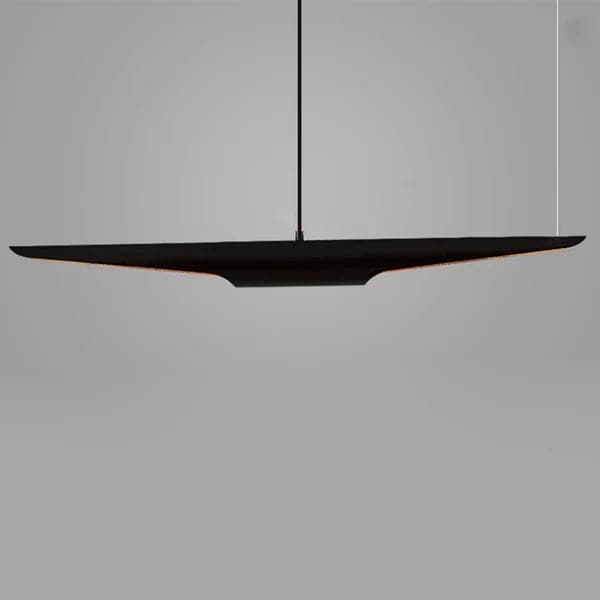 Suspension simple moderne à suspension libre à 2 lumières, finition noir et or