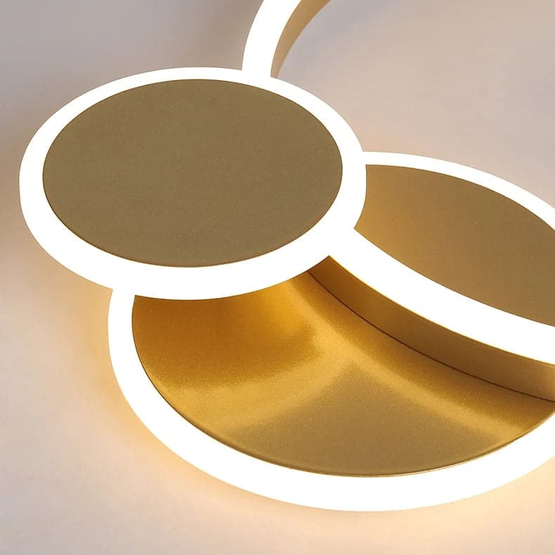 Plafonnier LED rond moderne à encastrer en or