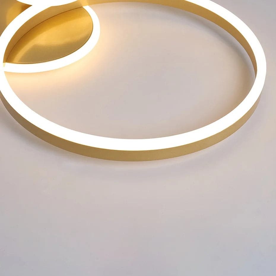 Plafonnier LED rond moderne à encastrer en or