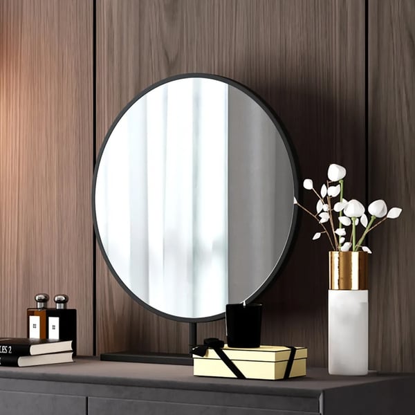 Modern Gray Makeup Vanity Set with Velvet Surface Dressing & Mirror & Stool
