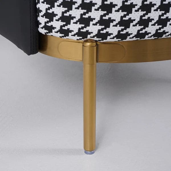 Modern Houndstooth Accent Chair with Linen Upholstery for Living Room