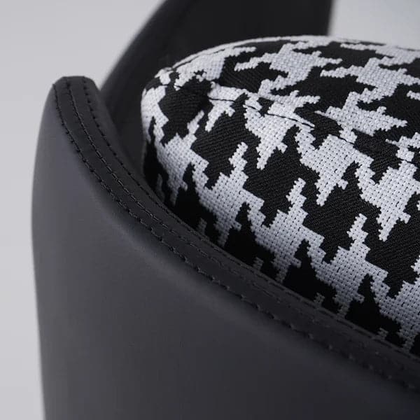 Modern Houndstooth Accent Chair with Linen Upholstery for Living Room