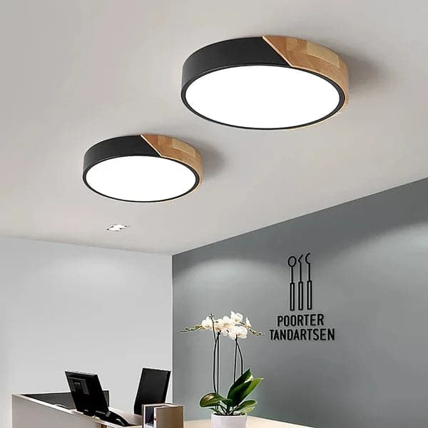 Modern LED Drum Flush Mount Ceiling Light Dimmable and Remote Control