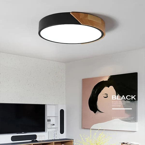 Modern LED Drum Flush Mount Ceiling Light Dimmable and Remote Control