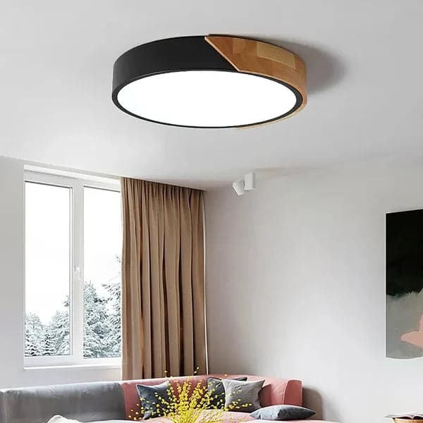 Modern LED Drum Flush Mount Ceiling Light Dimmable and Remote Control
