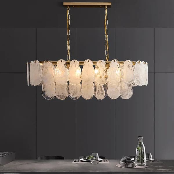 Modern Multi-Tier Cloud Glass Pendant Light Kitchen Island Light Adjustable Chain