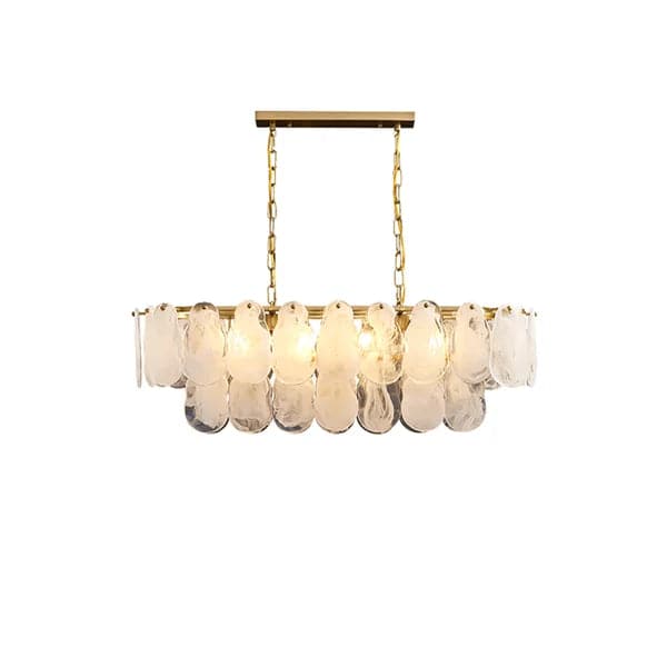 Modern Multi-Tier Cloud Glass Pendant Light Kitchen Island Light Adjustable Chain