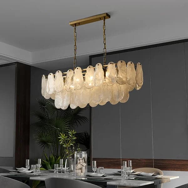 Lampe suspendue moderne à plusieurs niveaux en verre nuage, luminaire d'îlot de cuisine, chaîne réglable