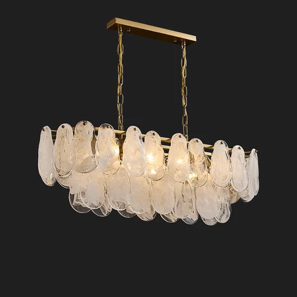 Modern Multi-Tier Cloud Glass Pendant Light Kitchen Island Light Adjustable Chain