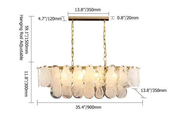 Lampe suspendue moderne à plusieurs niveaux en verre nuage, luminaire d'îlot de cuisine, chaîne réglable