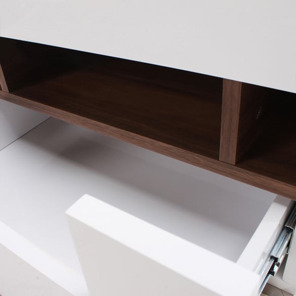 Table de chevet moderne blanche à 2 tiroirs