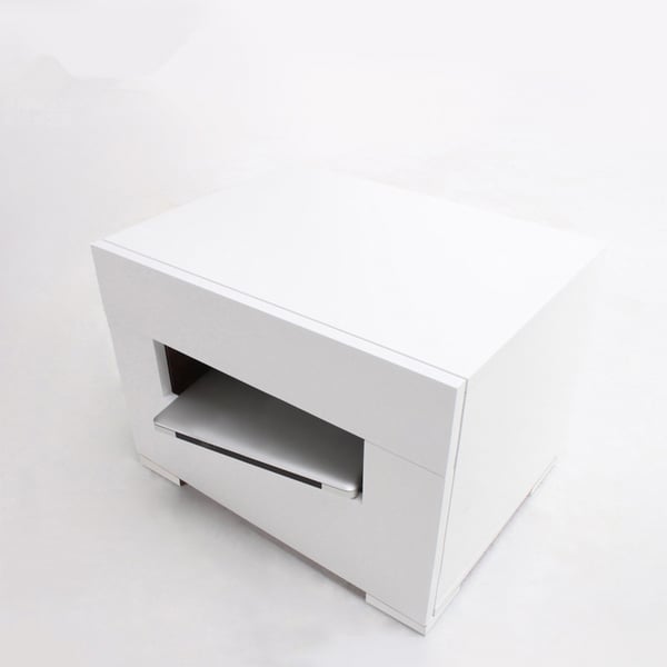 Modern Nightstand White 2-Drawer Bedside Table