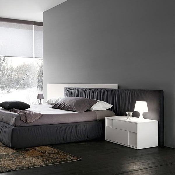 Modern Nightstand White Nightstand Wood Cabinet Bedside Table with 2 Drawers for Bedroom