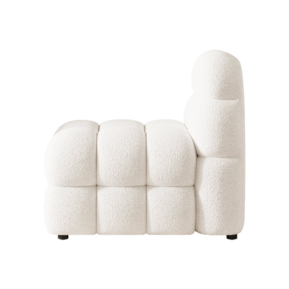 Modern Off-White Cream Boucle Accent Chair Cloud Lounge Chair Soft Cushion