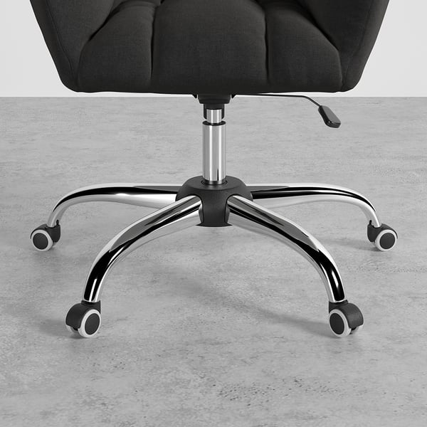 Modern Office Chair Upholstered Cotton & Linen Swivel Task Chair Height Adjustable