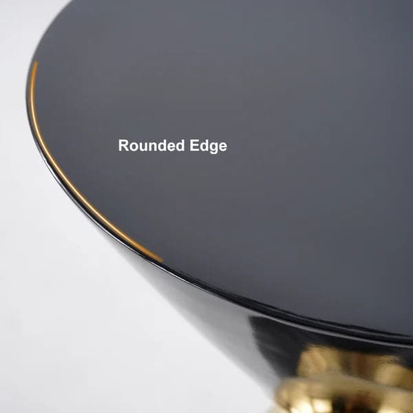 Modern Round Black End Table of Hourglass Fiberglass