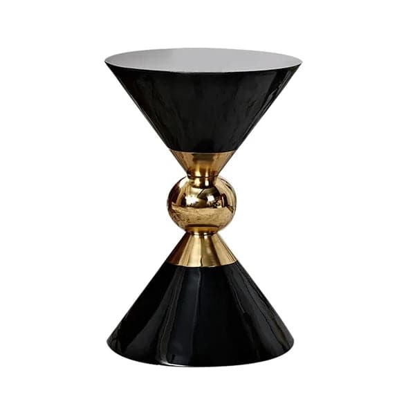 Modern Round Black End Table of Hourglass Fiberglass