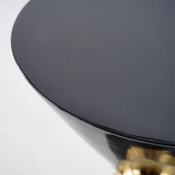 Modern Round Black End Table of Hourglass Fiberglass