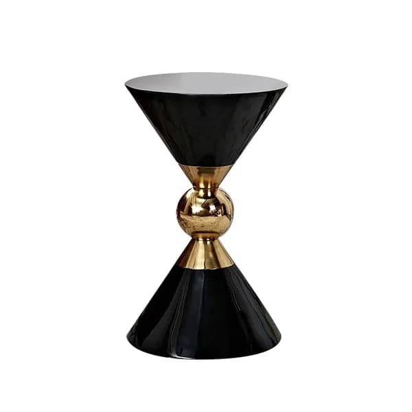 Modern Round Black End Table of Hourglass Fiberglass