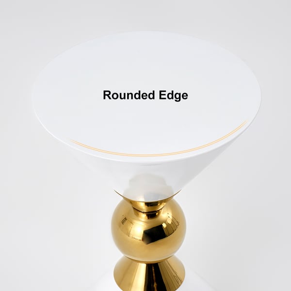 Modern Round White End Table of Hourglass Fiberglass