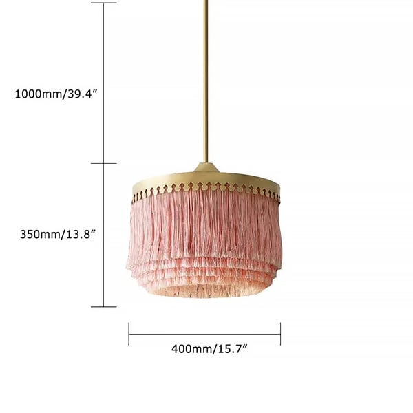 Lampe suspendue moderne et élégante à 1 ampoule rose avec finition dorée