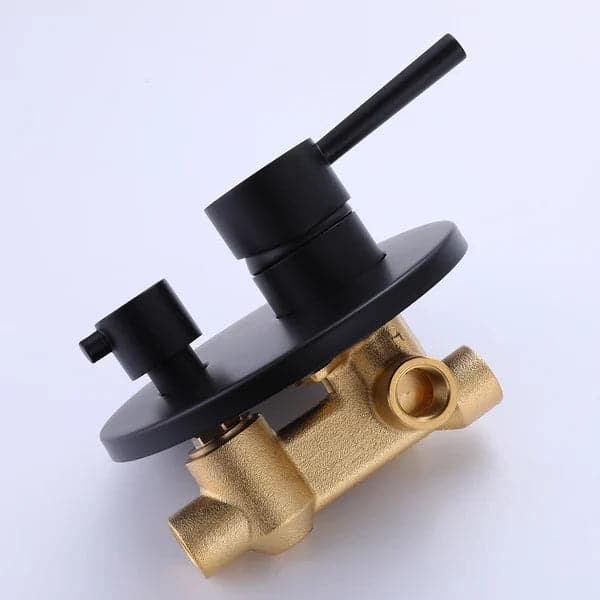 Modern Wall-Mount Matte Black Bathtub Filler Faucet with Handshower Solid Brass