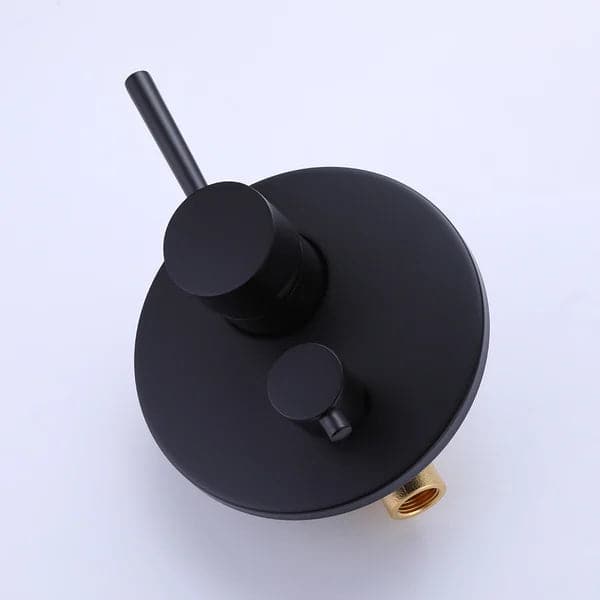 Modern Wall-Mount Matte Black Bathtub Filler Faucet with Handshower Solid Brass