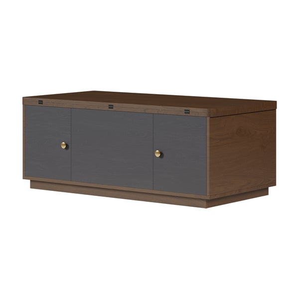 Modern Walnut Multi-functional Rectangle Lift-top Coffee Table Extendable with Storage