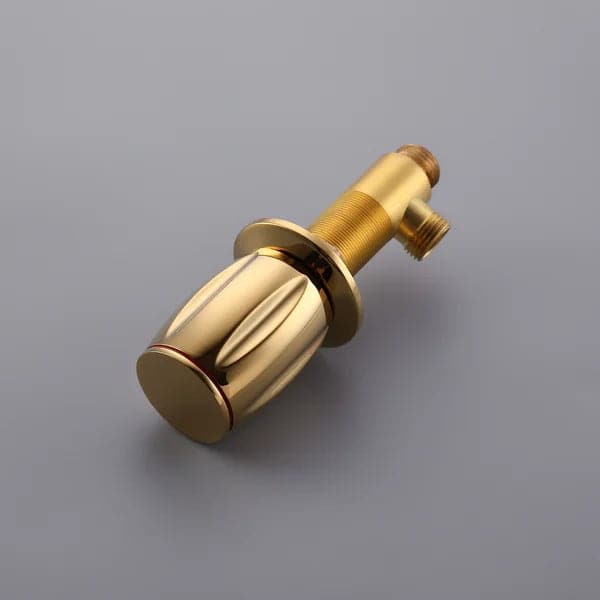 Modern Waterfall Widespread 2-Handle Bathroom Sink Faucet in Gold Solid Brass