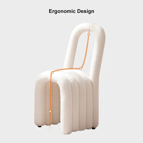 Chaise d'appoint moderne en boucle blanche (Ensemble de 2)